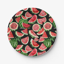 Prato De Papel Watercolour Watermelon Paper Plates – Summer Party