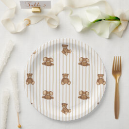Prato De Papel We Can Bearly Wait Elegant Baby Shower
