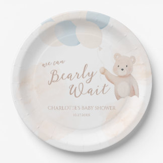 Prato De Papel We Can Bearly Wait | Teddy Bear Boy Baby Shower