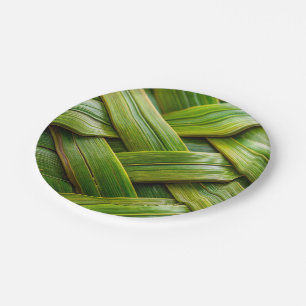 Prato De Papel Weave verde fresca de bambu