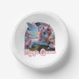Prato De Papel Weißes Einhorn mit Flügeln - Magic Queen