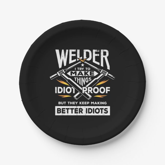Prato De Papel Welder Tenta Fazer Coisas (Frente)