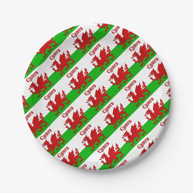 Prato De Papel Welsh Flag Cymru (Frente)