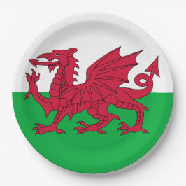 Prato De Papel Welsh Flag (País de Gales) (Welsh Dragon)