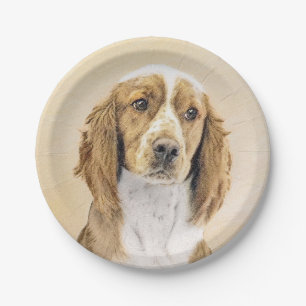 Prato De Papel Welsh Springer Spaniel Painting - Arte Original De