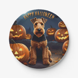 Prato De Papel Welsh Terrier Halloween