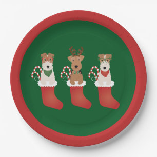 Prato De Papel Welsh Wire Fox Terrier Dogs Natal