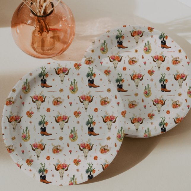 Prato De Papel Western Boho (Western Theme Boho Paper Plates by Painted Paperie
)