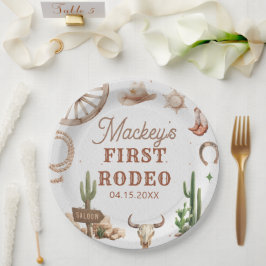 Prato De Papel Western Cowboy Rodeo Birthday Paper Plate