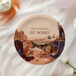 Prato De Papel Western Cowgirl Cowboy First Birthday