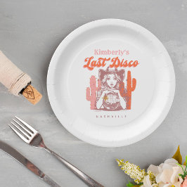 Prato De Papel Western Cowgirl Last Disco Bachelorette Party 