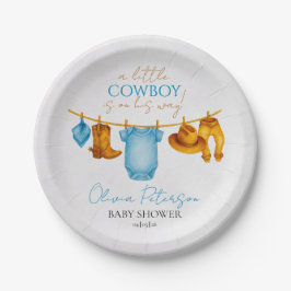 Prato De Papel Western Rodeo Baby Shower Plates for Boys