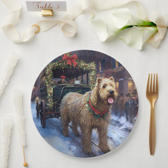 Prato De Papel Wheaten Terrier Christmas Fesason (Casamento)