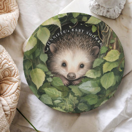 Prato De Papel Whimscolor Watercolor Baby Hedgehog Chá de fraldas