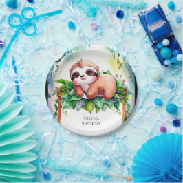 Prato De Papel Whimsic Kids Sloth Birth