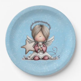 Prato De Papel Whimsical Christmas Angel