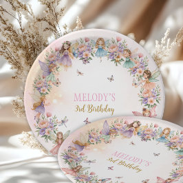 Prato De Papel Whimsical flower fairy garden 3rd birthday 