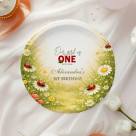 Prato De Papel Whimsical Garden Lady Bug 1st Birthday