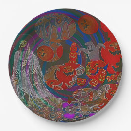 Prato De Papel Whimsical Halloween Dreams