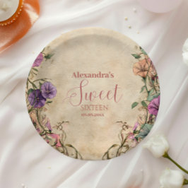 Prato De Papel Whimsical Pastel Wildflower Sweet 16