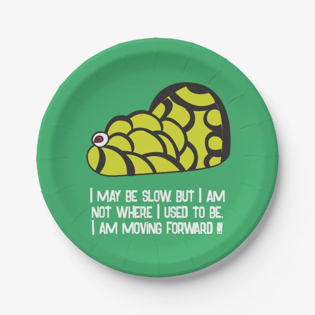 Prato De Papel Whimsical Snail Aniversário de criança Party (Frente)