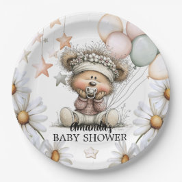 Prato De Papel Whimsical Teddy Bear Baby Shower