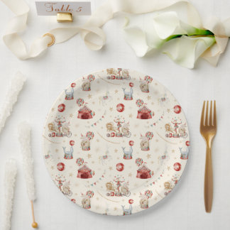 Prato De Papel Whimsical Watercolor Circus Carnival Baby Shower