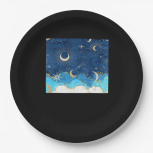 Prato De Papel Whimsigoth Clouds Sun Moon Witchy Classic