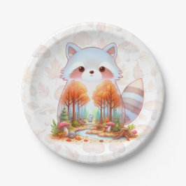 Prato De Papel Whimsy Wilderness Critters - Raccoon -