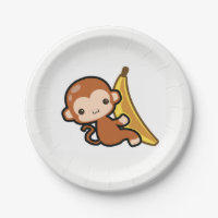 Whit bonito do macaco do bebê uma banana