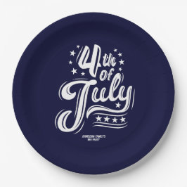 Prato De Papel White &Blue independence Day BBQ Party
