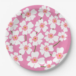 Prato De Papel White Fantasy Flower Lover Pink