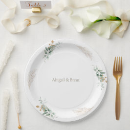 Prato De Papel White & Gold Personalized Foliage Wedding