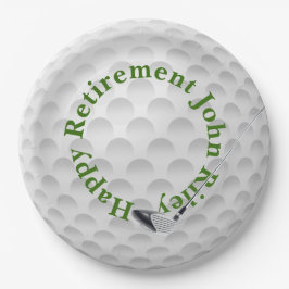 Prato De Papel White Golf Bal com Club Retirement