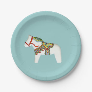 Prato De Papel White Horse Plate
