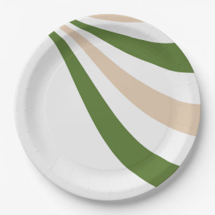 Prato De Papel White, Sand e Palm Green Wave