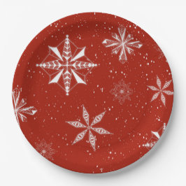 Prato De Papel White Snow on. Red Canvas 