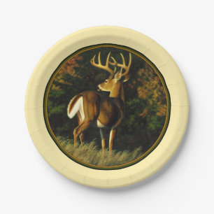 Prato De Papel Whitetail Deer Monster Buck Yellow