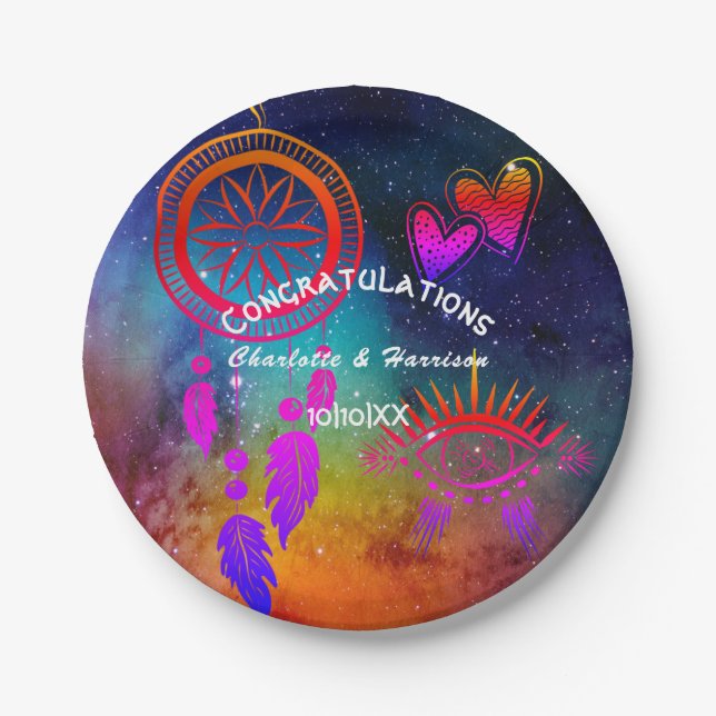 Prato De Papel Wiccan Magic Casamento Incomum (Frente)