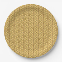 Prato De Papel Wicker Basket Weave Sem Costura