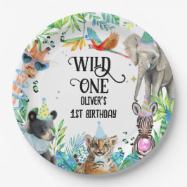 Prato De Papel Wil Birthday Safari Animais
