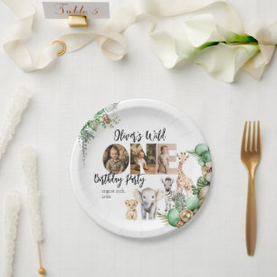 Prato De Papel Wild One Birthday Safari Foto Animal