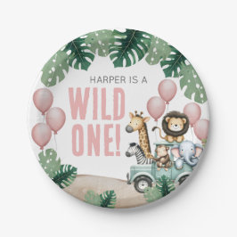 Prato De Papel Wild One Pink Safari 1st Birthday