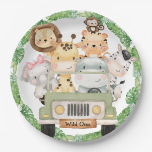 Prato De Papel Wild One Safari Plates