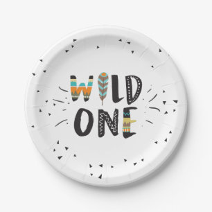 Prato De Papel Wild One Tribal First aniversário Paper Plates Boh