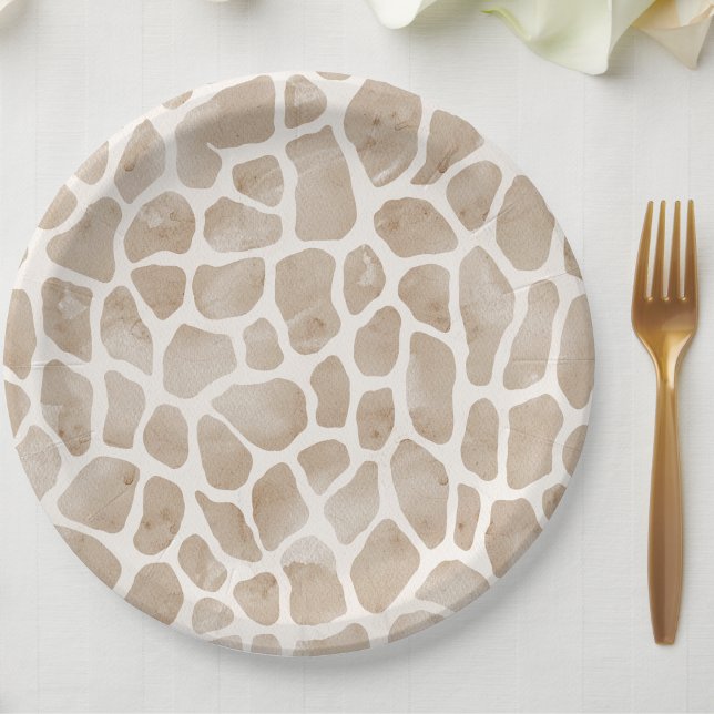 Prato De Papel Wild Safari Animal Giraffe Impressão (Criador carregado)