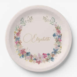 Prato De Papel Wildflower Birthday Elegant