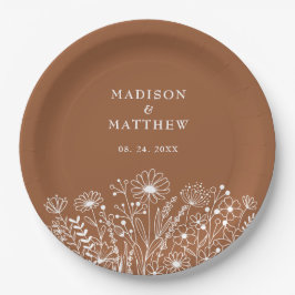 Prato De Papel Wildflower Boho Burnt Orange Weding