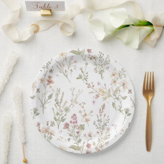 Prato De Papel Wildflower botanical baby shower