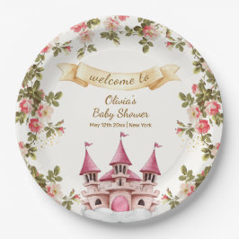 Prato De Papel Wildflower Fairytale Castle Baby Shower Welcome 